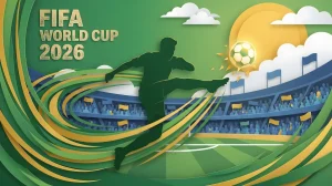 World Cup 2026 Poster with Soccer Player